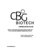 Operator's Manual for 2.5 G and 5 G Standard Formalin Recycler
